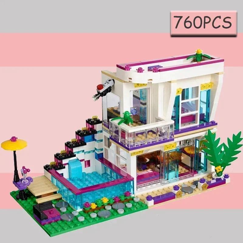 Pop Star House Building Block Livi Friends для девочек Фигурки Кирпичи Развивающие игрушки для детей