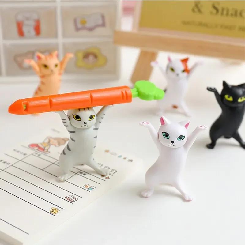 Кавайный держатель для ручек с котиками, забавная кукла-кошка, украшения, пластиковые поделки, подставка для наушников, для комнаты, офиса, стола, аксессуары для домашнего декора