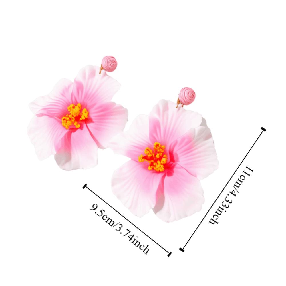 Sweet Floral Pendant Earrings Cloth Beach Drop Earrings Beautiful Fabric Flower Earrings Girls