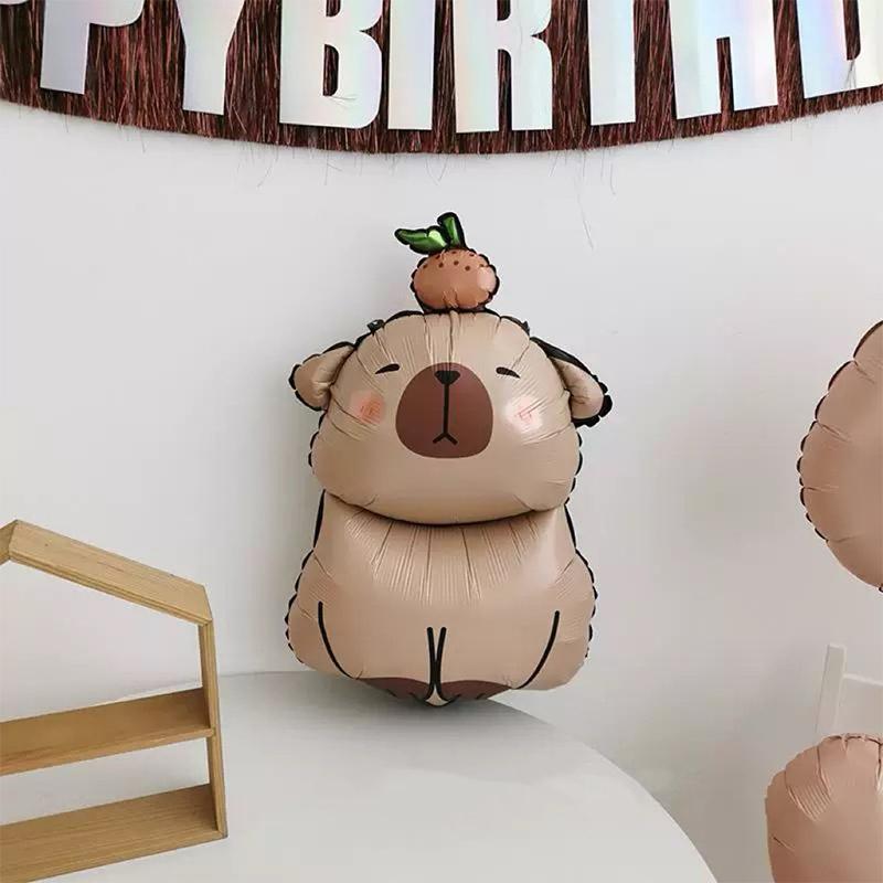 Воздушные шары Капибара Вечеринка Украшение на День рождения Капибара Алюминиевые шары Вечеринка для новорожденного Мальчики Девочки Игрушка Подарки Праздничные принадлежности