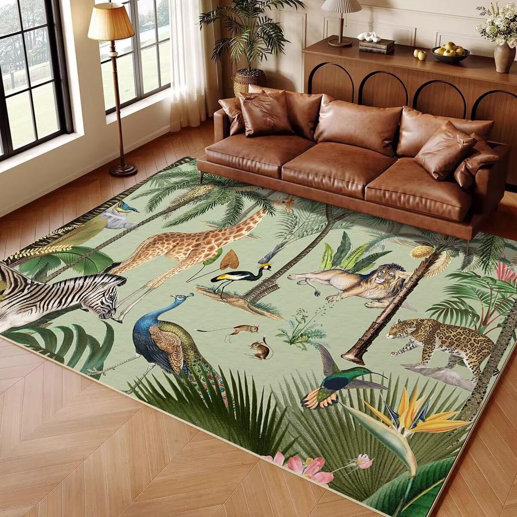 Jungle Animal Cartoon Child Carpet Rug for Home Living Room Bedroom Sofa Doormat Decor Play Area Rug Nordic Non-slip Floor Mat