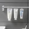 4 шт. Прозрачные японские многофункциональные крючки-зажимы для хранения геля для душа, зубной пасты, пластиковая фиксированная вешалка