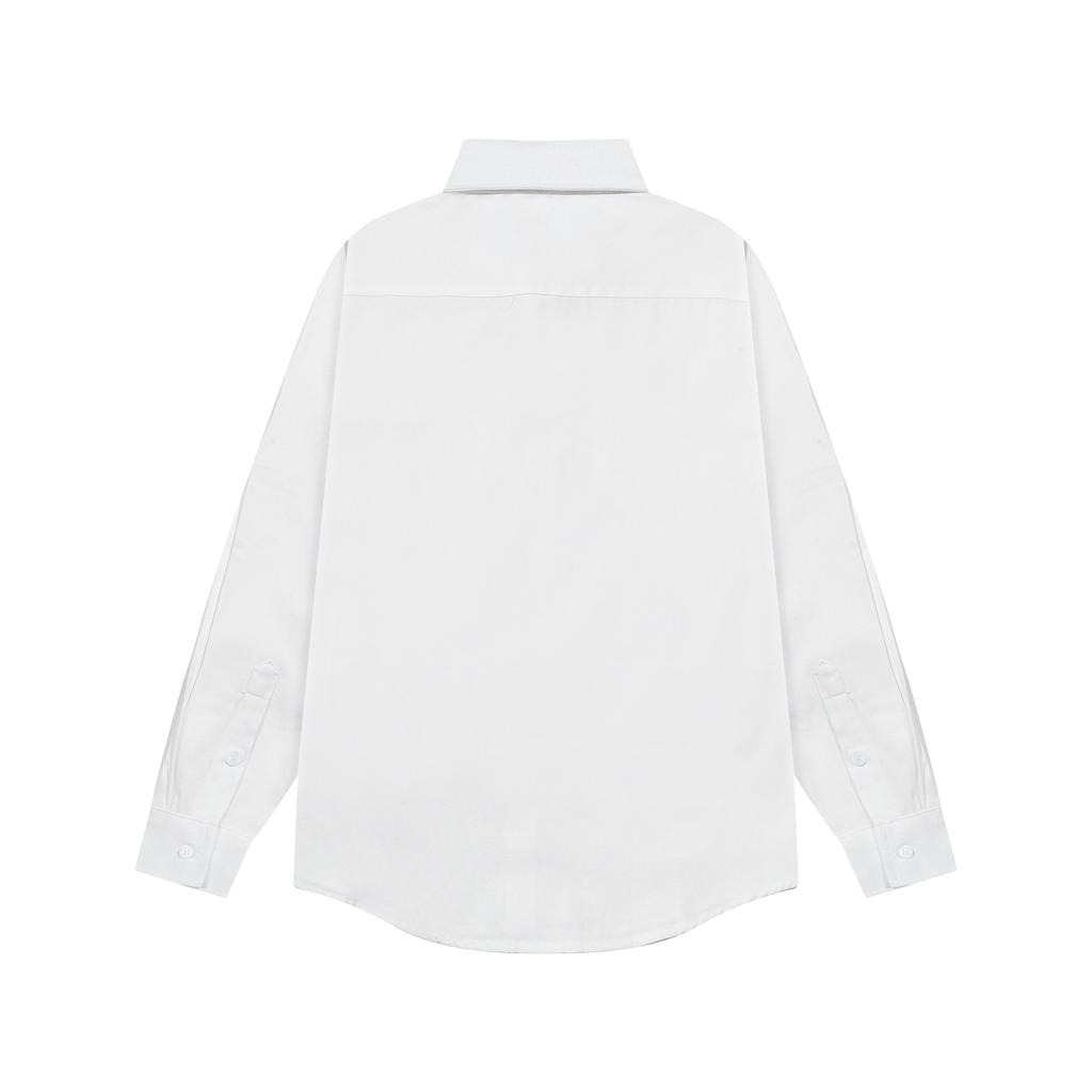 AMI Осень 2025 Новый продукт Нагрудный карман Классическая Невидимая 3D Вышивка Маленькая Любовь Повседневная Хлопковая Однотонная Рубашка с Длинным Рукавом