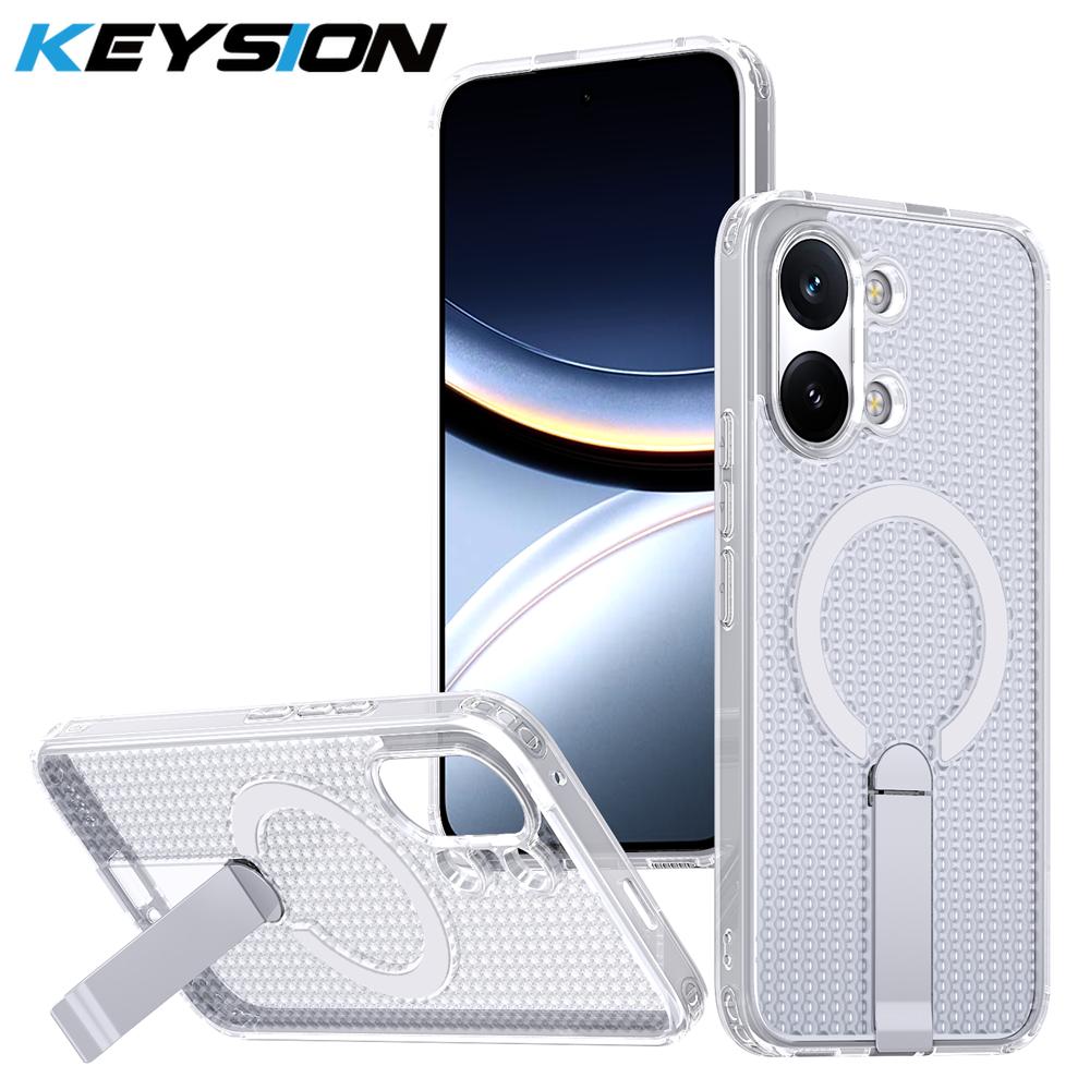 KEYSION Полый чехол с теплоотводом для MagSafe для Xiaomi POCO X8 Pro Max Магнитное охлаждение Скрытая подставка Ударопрочный чехол для телефона