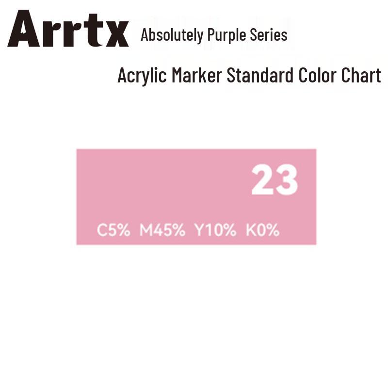 Arrtx Ataishi Акриловый маркер с мягким наконечником, 1 шт., Абсолютно фиолетовый, Стиль A/B, 30 цветов, Водонепроницаемый, Быстросохнущий, Непрозрачный.