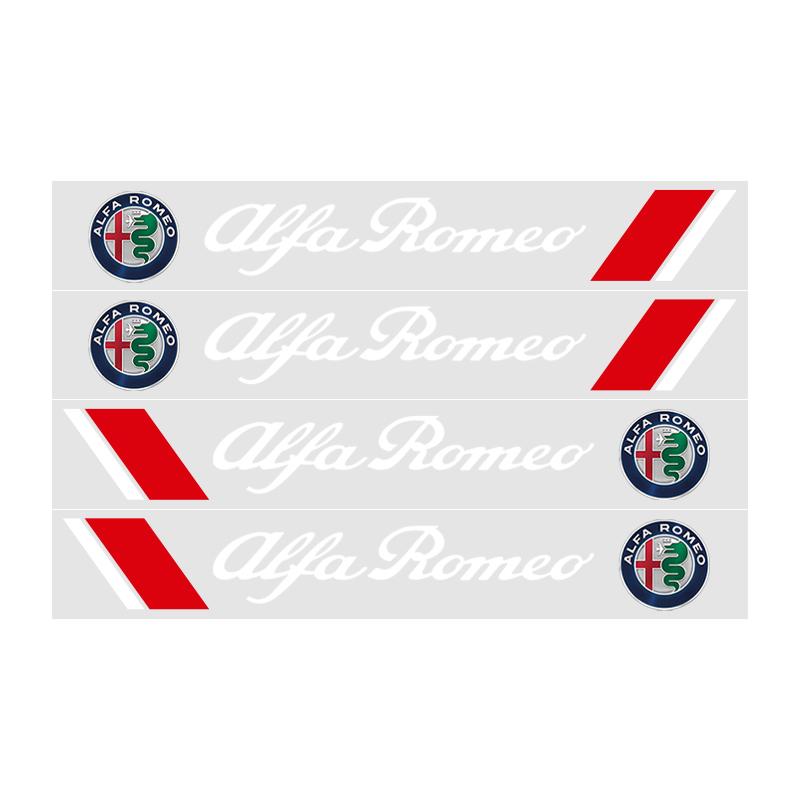 VLFHQ1 4PCS Car Door Handle Sticker Auto Badge Accessories for Alfa Romeo Giulia Stelvio Giulietta 156 159 147 Mito Tonale Brera GT