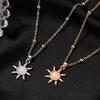 2024 New Summer Neck Chains Opal Sun Pendant Necklaces for Women Temperament Zircon Aesthetic Simple Short Clavicle Necklace