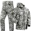 Outdoor Sharkskin Softshell Windbreaker & Trousers for Autumn/Winter - Cold-Proof, Warm, Waterproof Jacket Set