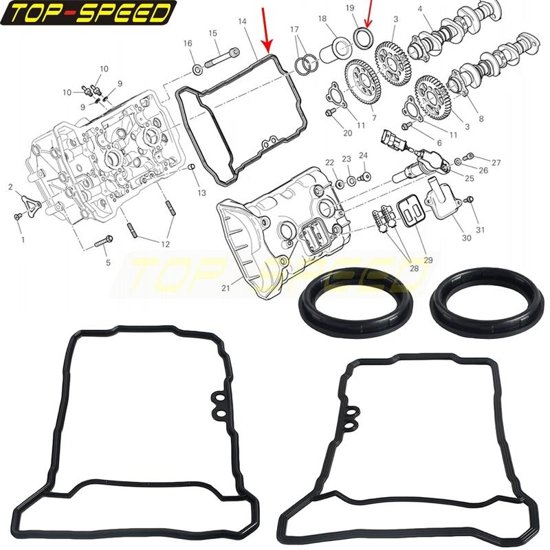Motorcycle Front Rear Cylinder Head Cover Gasket Rubber Gasket For Ducati Multistrada V4S Cylinder Head Ring Engine Sealing Ring