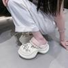 Thick-soled Hole Shoes Women's Outer Wear 2025 New Non-slip Rhinestone Pearl Beach Shoes Heightening Sandals Women's Summer
