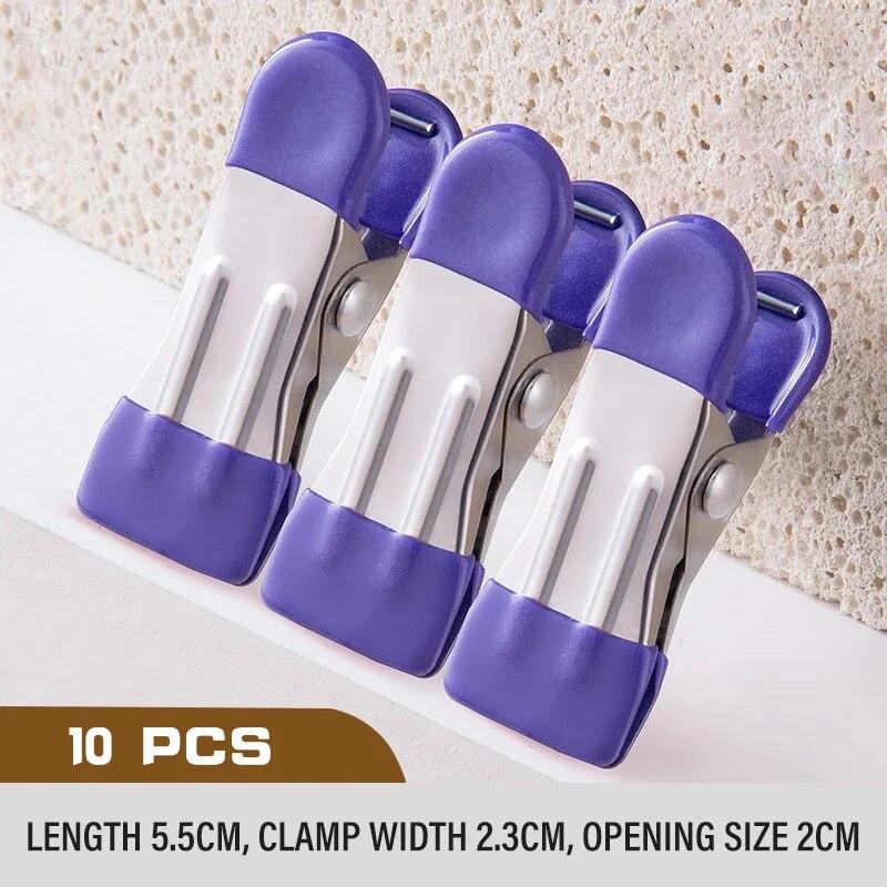 10 шт. Прищепки из нержавеющей стали с крючками-вешалками без следов, прищепки для одежды, зажимы для подвешивания носков, держатель для простыни для дома, шкафа