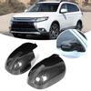 Left Right Rearview Mirror Cover Carbon Fiber Decorative Cap Fit for Mitsubishi Outlander 13?16