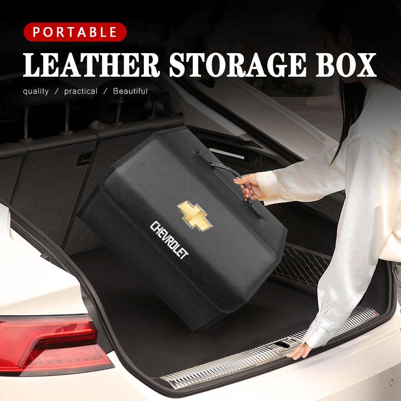Car Trunk Storage Bag Leather Camping Box Collapsible For Chevrolet Z71 Aveo Impala Lacetti Malibu Sail SS Cruze Sonic Silverado