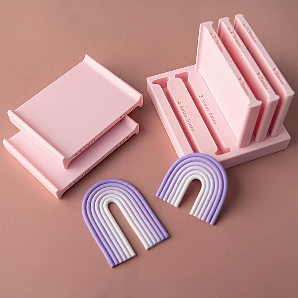 5Pcs Clay Thickness Guide Set With U-Shaped Strip Maker Multi-Size Plastic Shaper For Polymer Clay Making DIY Pottery Handcraft