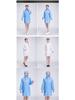 Unisex Anti-Static Dustproof Lab Coat with Hood - Long Sleeve, Blue/White for Cleanroom & Workshop.