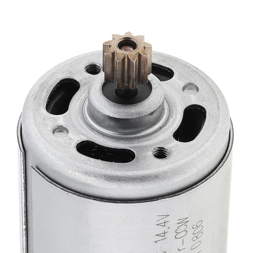 RS550 DC Motor 10.8V/12V/14.4V/16.8V/18V/18V/25V 21500-29000RPM with Single Speed 9 Tooth for Electric Drill / Screwdriver