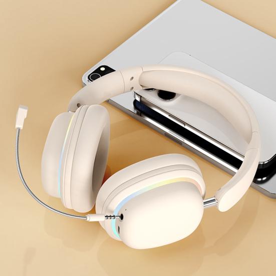 Беспроводные наушники с RGB-подсветкой Легкая конструкция Универсальные складные Bluetooth-совместимые игровые наушники с микрофоном