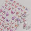 Butterfly Manicure Bronzing Laser Butterfly Bow Nail Stickers 3D Nail Decals Three-dimensional