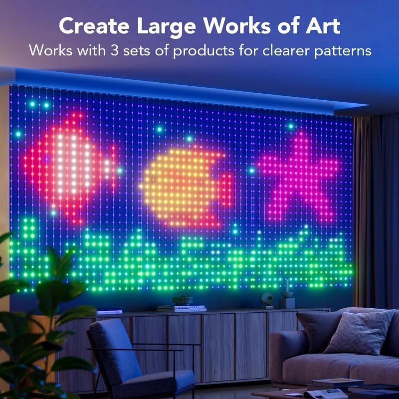 Умные гирлянды RGB LED, Bluetooth-управление через приложение, водонепроницаемые, USB, DIY, отображение текста и узоров для украшения вечеринок