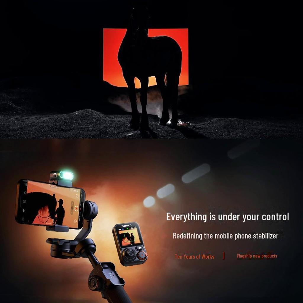 Мобильный подвес Haohan M7: Отслеживание с помощью ИИ, 3-осевая стабилизация, вращение на 360°, ручная селфи-палка