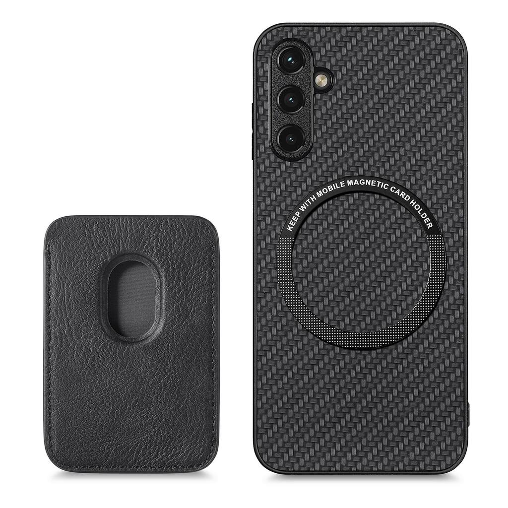 M2 For Samsung Galaxy S23 FE Phone Case Leather Coated Detachable Card Holder Back Cover