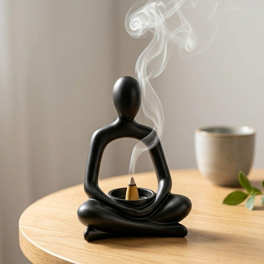 Zen Chinese Style Yoga Statue Incense Holder 3D Printed Sculpture Candle Holder Living Room