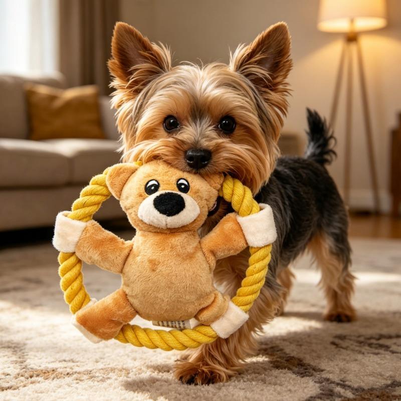 Interactive Bite Resistant Plush Rope Frisbee Dog Pet Toy
