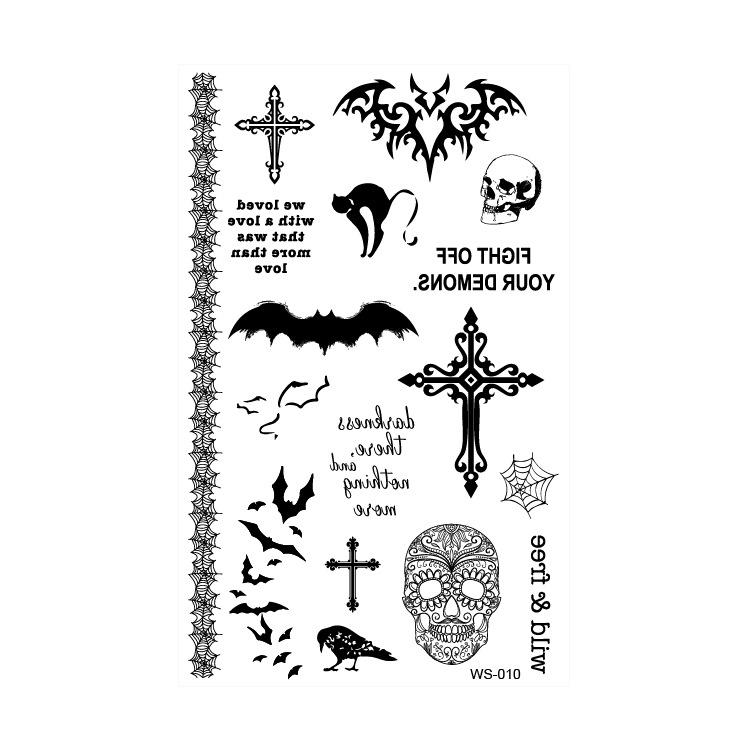 Водонепроницаемые реалистичные тату-наклейки на Хэллоуин