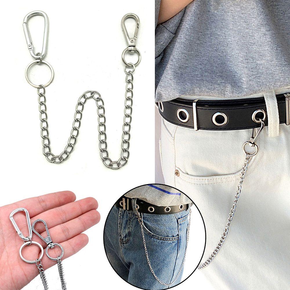 Long Trousers Rock Punk Jean Keychain Clip Keyring Wallet Belt Chain HipHop Jewelry