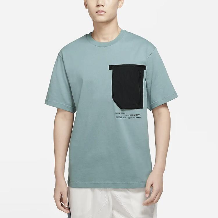 Air Jordan 23 Engineered Colorblock Pocket Round Neck Casual Short Sleeve Gray Black Men's DM1389-041