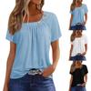 Летние топы для женщин, однотонные женские топы с круглым вырезом и короткими рукавами, удобные женские топы, футболки
