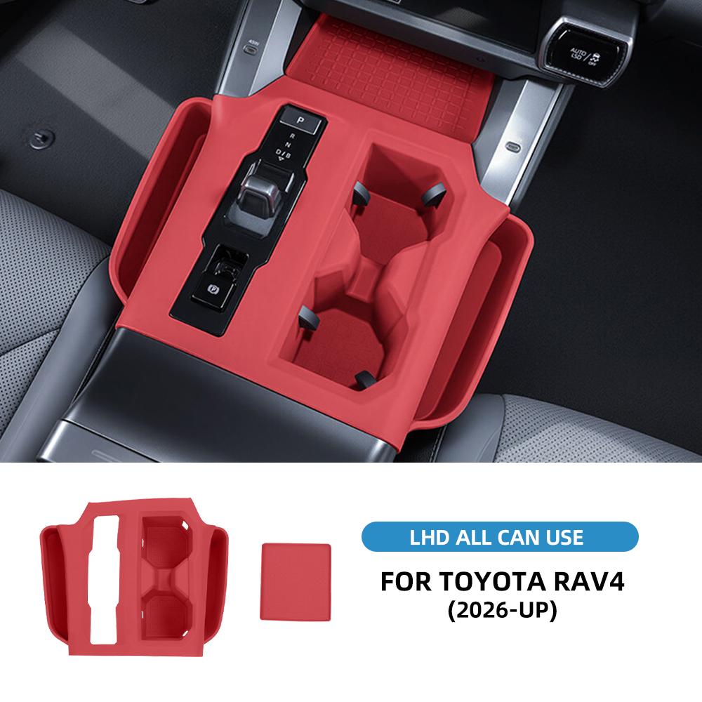 Silicone Center Console Wireless Charging Gear Shift Mat For Toyota RAV4 2026-UP LHD Car Interior Anti-Slip Car Accessories
