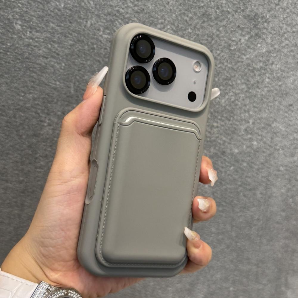 Liquid Silicone Magnetic For Magsafe Wallet Slot Crad Holder Case For iPhone 17 Air 16 15 14 13 12 11 Pro Max Soft Bumper Cover