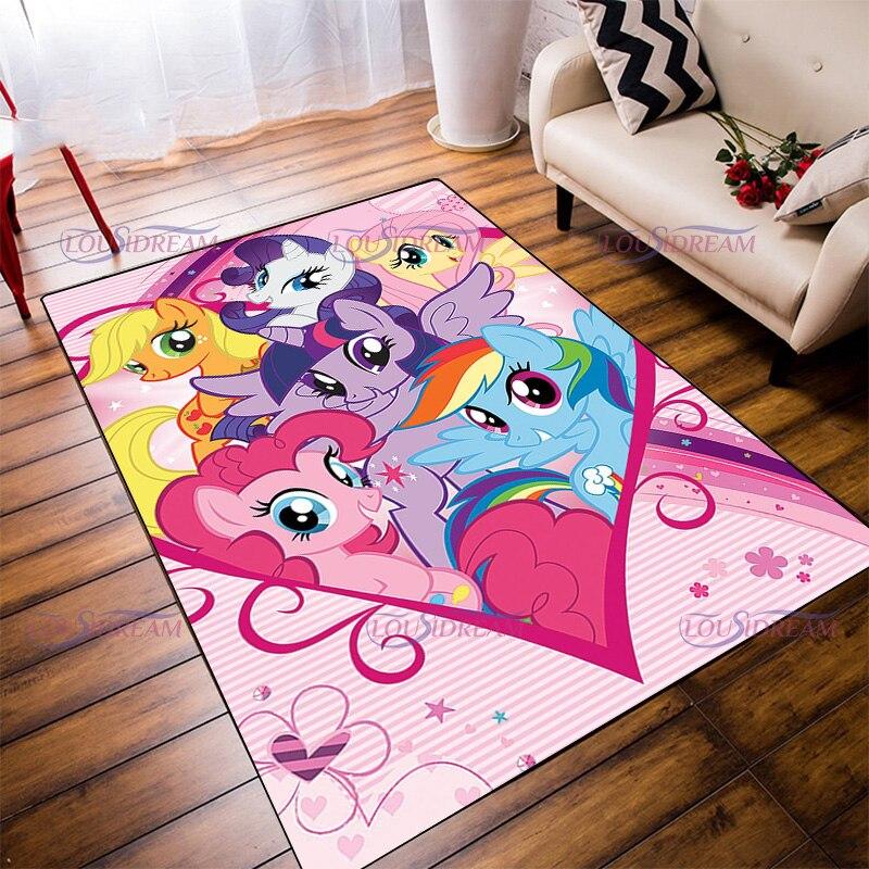 Ковер с героями мультфильмов, детские домашние ковры с единорогом для детской комнаты, мягкие игровые коврики для ползания, волосатый напольный коврик, декор для гостиной, спальни, ковер