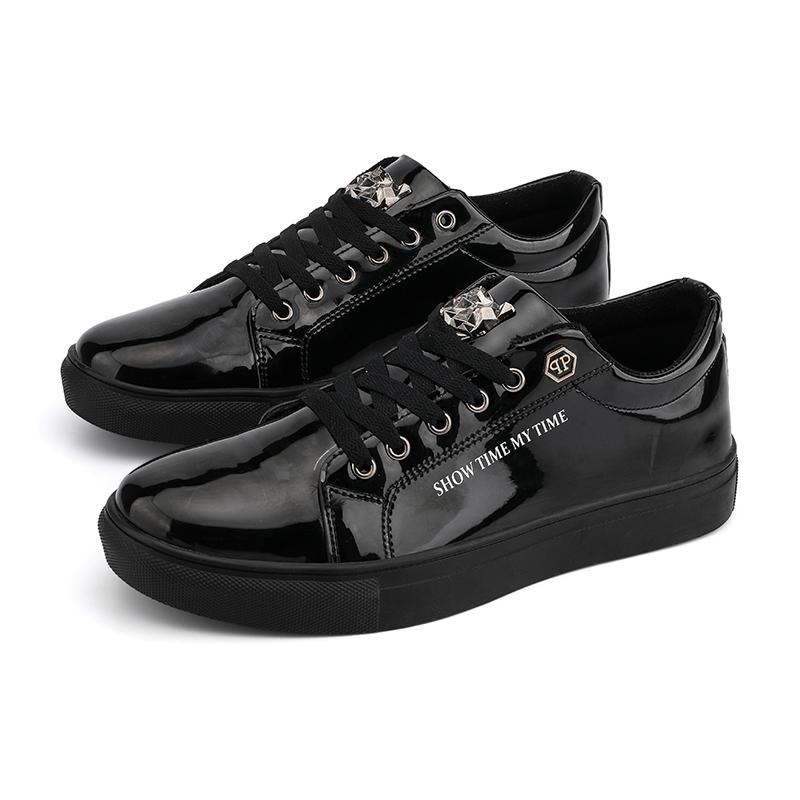 Весенние классические блестящие мужские туфли в британском стиле, повседневная уличная мода, синие высокие кроссовки в стиле хип-хоп, мужские повседневные блестящие туфли