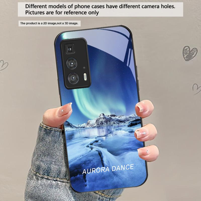 Ледяная поверхность озера Аврора Для Motorola Moto Edge 20 Lite 30 Pro 40 Neo 50 Ultra G45 G54 G55 G75 G84 G85 G Play 23 Стеклянный чехол для телефона
