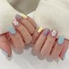 Artificial Nails Solid Color Manicure, Seamless Wearable Nails, Sea Salt Flower Nails, Removable Nail Patches, Thin and Short Style