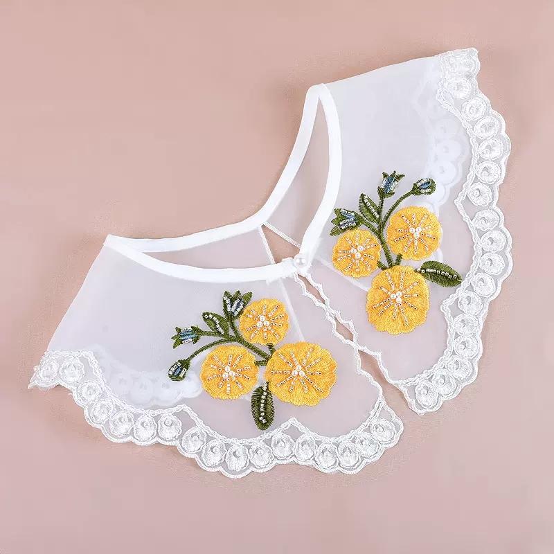 Мода 2023 года, женская, для девочек, кукла Лолита, шаль, поддельный воротник, вышитое ожерелье, лацкан, блузка, накидка на плечо, короткая накидка, поддельный воротник