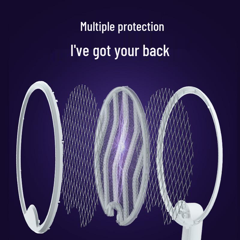 Перезаряжаемая от USB складная лампа-уничтожитель комаров с мухобойкой и вращающимся настенным креплением