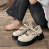 Thick Soled Mary Jane Shoes for Women  New Sweet Buckle Loafers Pearl Chain Round Toe Platform Dress Lolita Shoes Pumps
