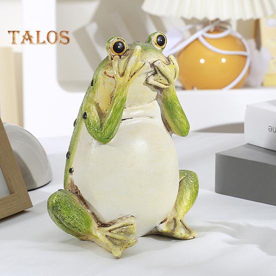 Садовая зеленая лягушка, статуэтка лягушки, не говорящая, не слышащая, не видящая, смоляная скульптура животного, украшение для внутреннего и наружного двора, газона, орнамент