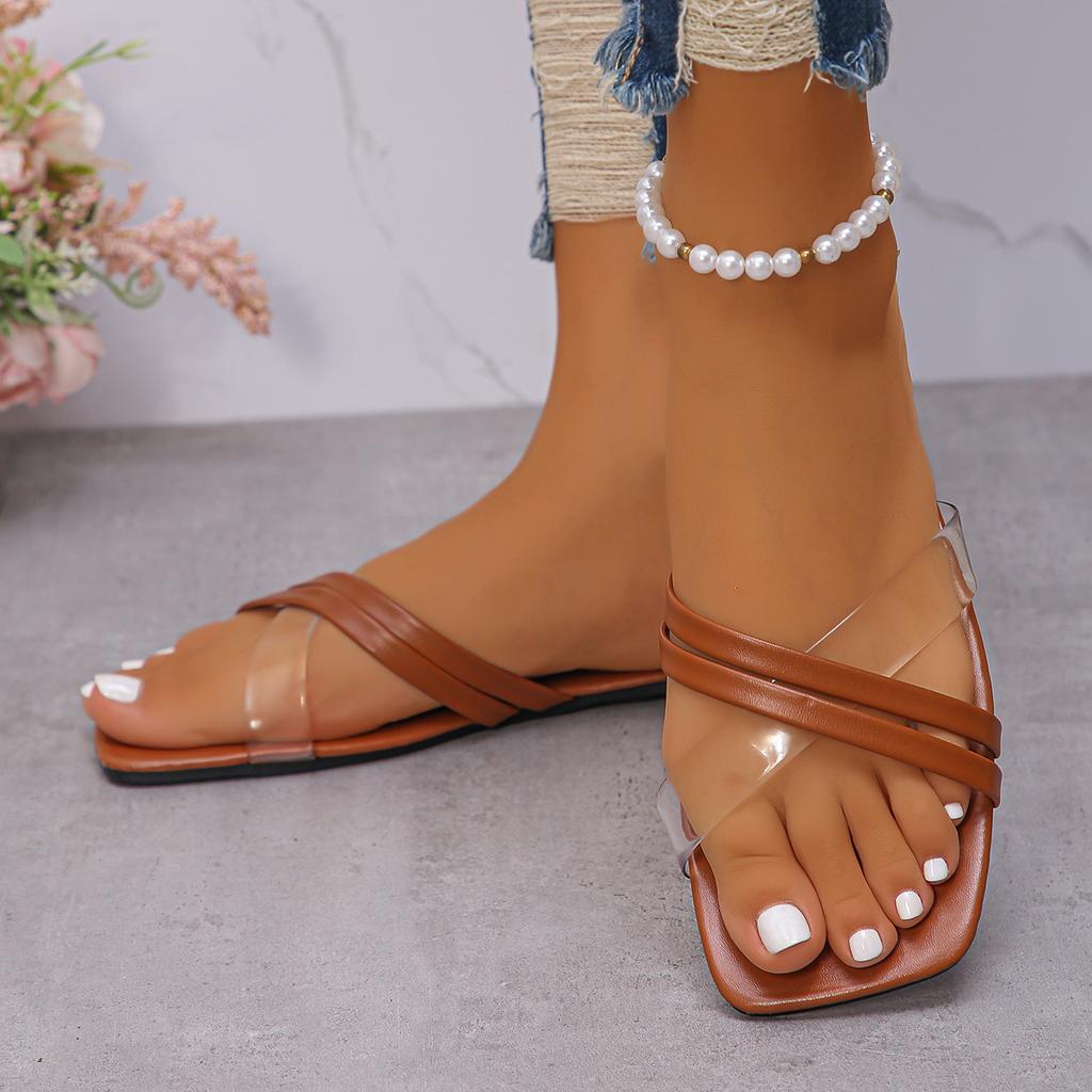 Женские туфли на плоской подошве с открытым носком, шлепанцы с открытой пяткой, брендовые пляжные шлепанцы, женская обувь 2025 года, тренд, летняя мода, ходьба, Zapatos Mujer