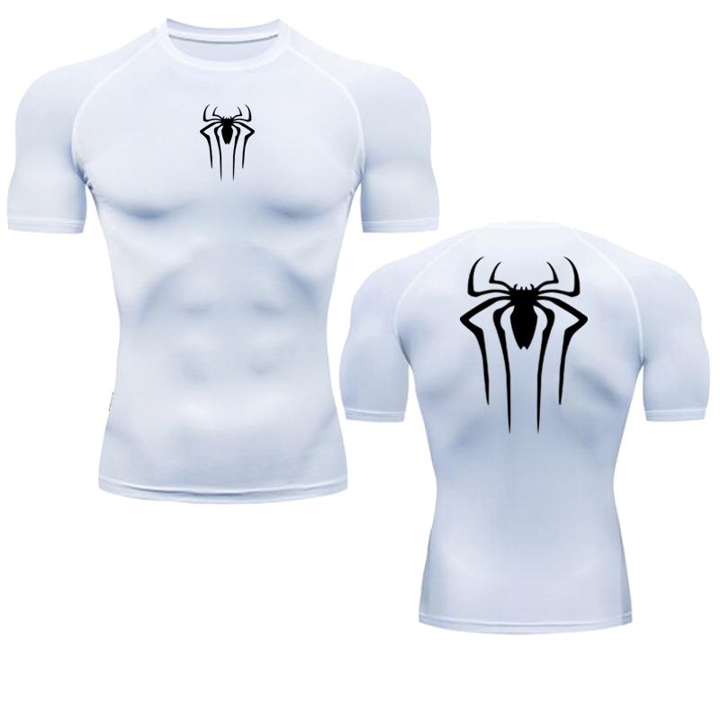 Printed Men's Athletic Compression Shirts Athletic Quick Dry Breathable Rash Guard Athletic Tight Workout Tops Summer Men