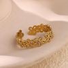 Stainless Steel Flower Rings For Women Gold Color Stainless Steel Hollow Stackable Ring Hypoallergenic Durable Christmas Jewelry