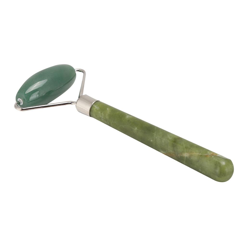 Массажер для лица Jadestone Roller, подтяжка кожи, лифтинг, против морщин, массажный инструмент для лица(Розовый КварцЯшма Одиночная Голова )