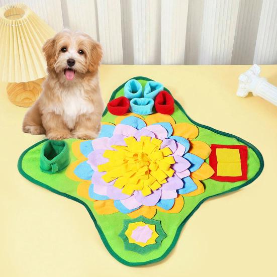 Pet Smelling Pad with Anti-Slip Bottom Advanced Foraging Sniffing Mat Bright Color Slow-Food Exercise Mat Multi-layer Pet Mat