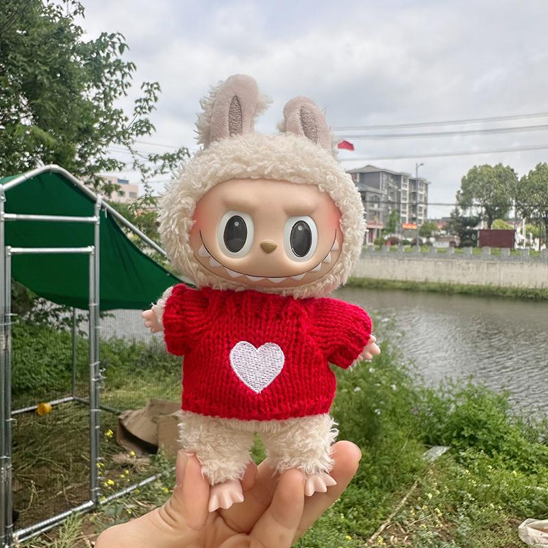 1 Set Outfit Accessories For Labubu Idol Dolls Sweater Pants Clothing Diy Kid Gift 17Cm Cute Mini Plush Doll'S Clothes