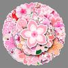 50 Cherry Blossom Doodle Cartoon Fresh Flowers Guka Hand Account Decoration DIY Skateboard Mobile Suitcase Stickers