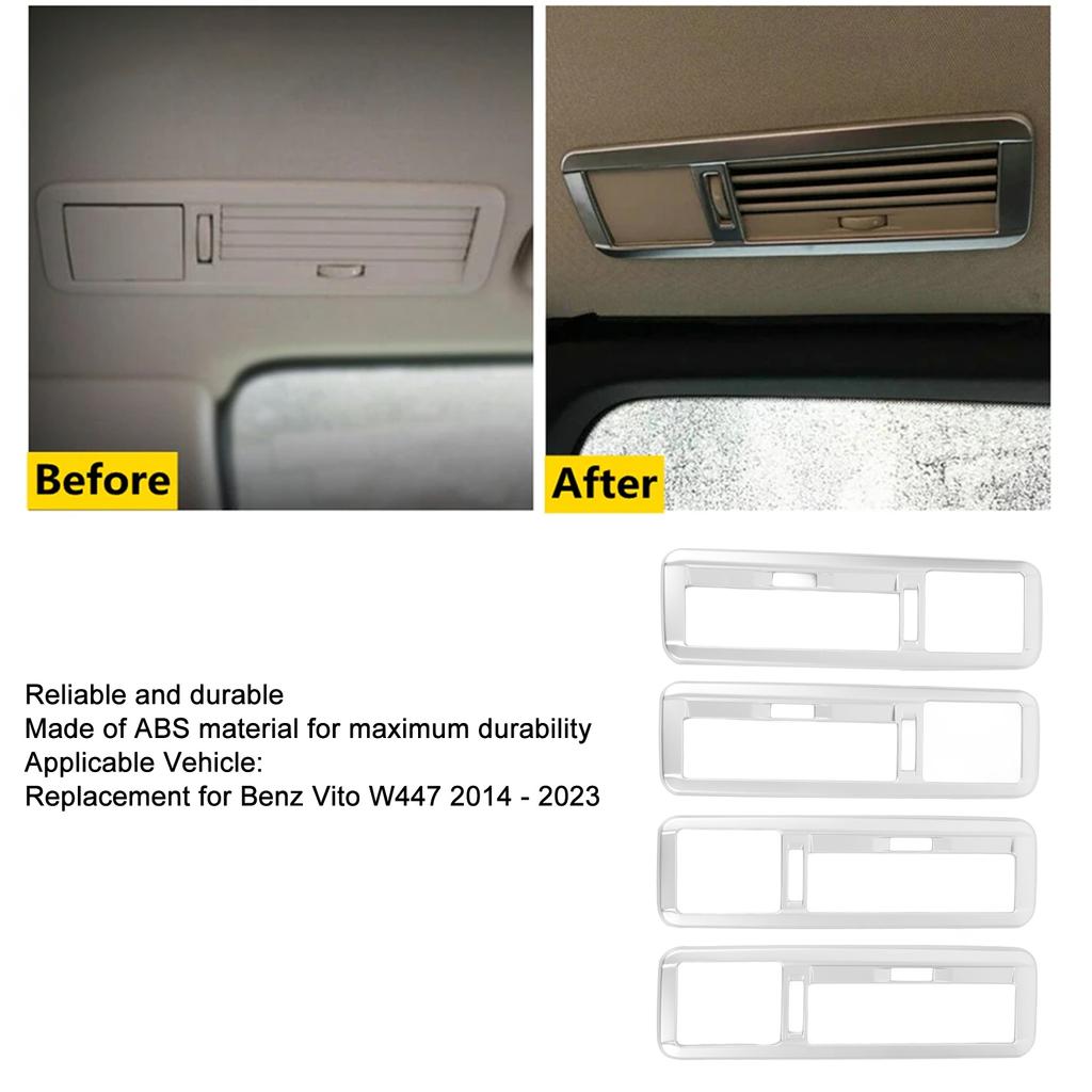4 шт. крышка вентиляционной рамы для кондиционера на крыше автомобиля, замена накладки на розетку переменного тока для Mercedes-Benz Vito W447 2014 -