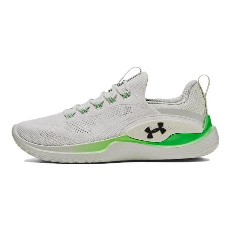 Under Armour Амортизирующие Нескользящие Износостойкие Низкие Тренировочные Кроссовки Мужские Белые Зеленые 3026106-300